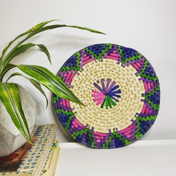Large Vintage Boho Woven Trivet - Picture 1 of 1